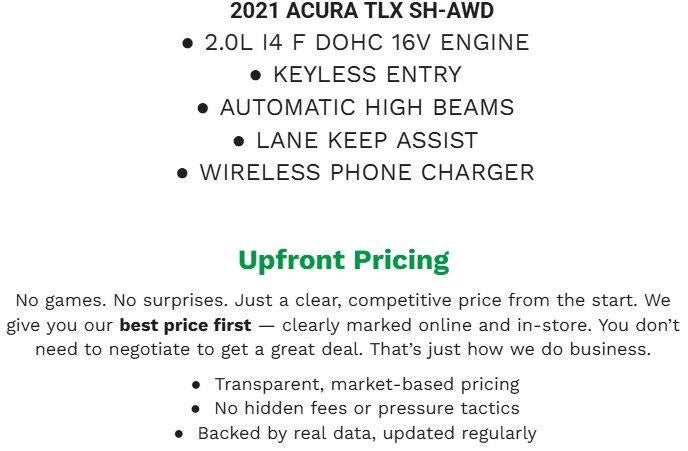 2021 Acura TLX SH-AWD w/Advance Package