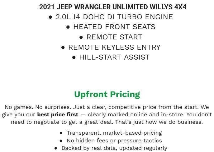 2021 Jeep Wrangler Unlimited Willys 4x4