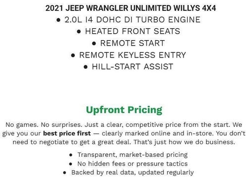2021 Jeep Wrangler Unlimited Willys 4x4