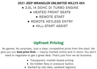 2021 Jeep Wrangler Unlimited Willys 4x4