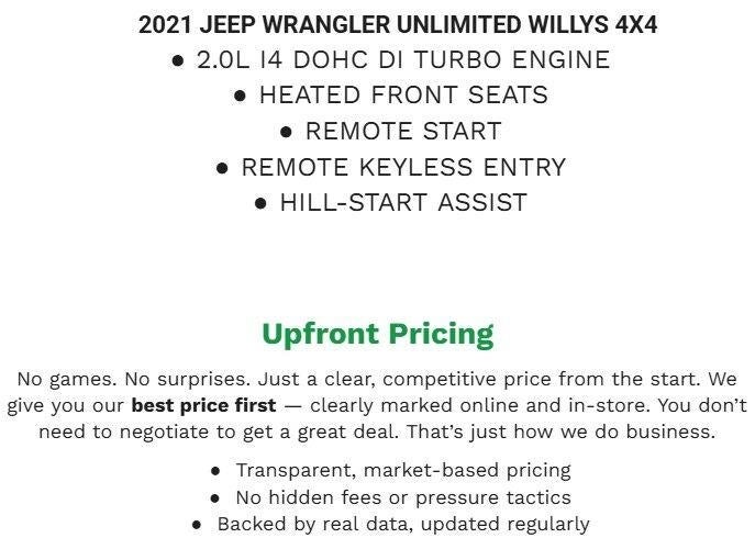 2021 Jeep Wrangler Unlimited Willys 4x4