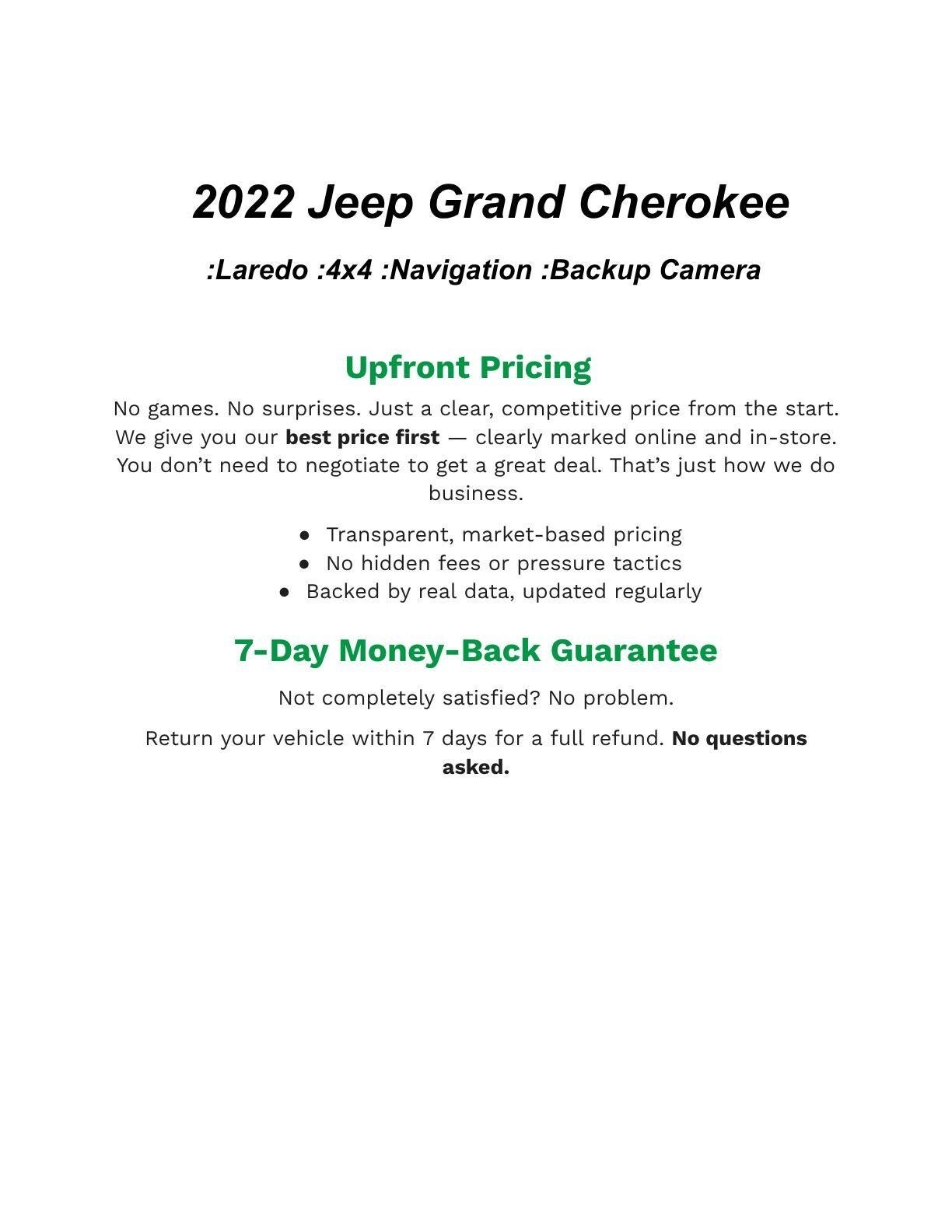 2022 Jeep Grand Cherokee WK Laredo E 4x4