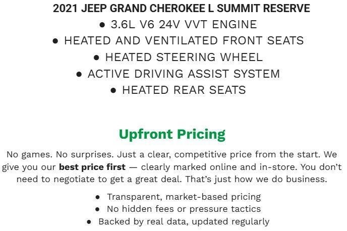 2021 Jeep Grand Cherokee L Summit Reserve 4x4