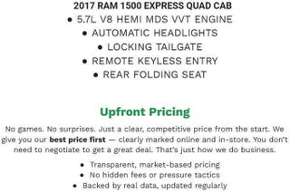 2017 RAM 1500 Express 4x4 Quad Cab 6'4 Box