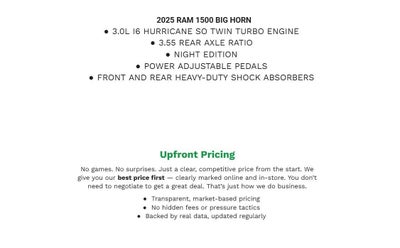 2025 RAM 1500 Big Horn 4x4 Crew Cab 5'7 Box