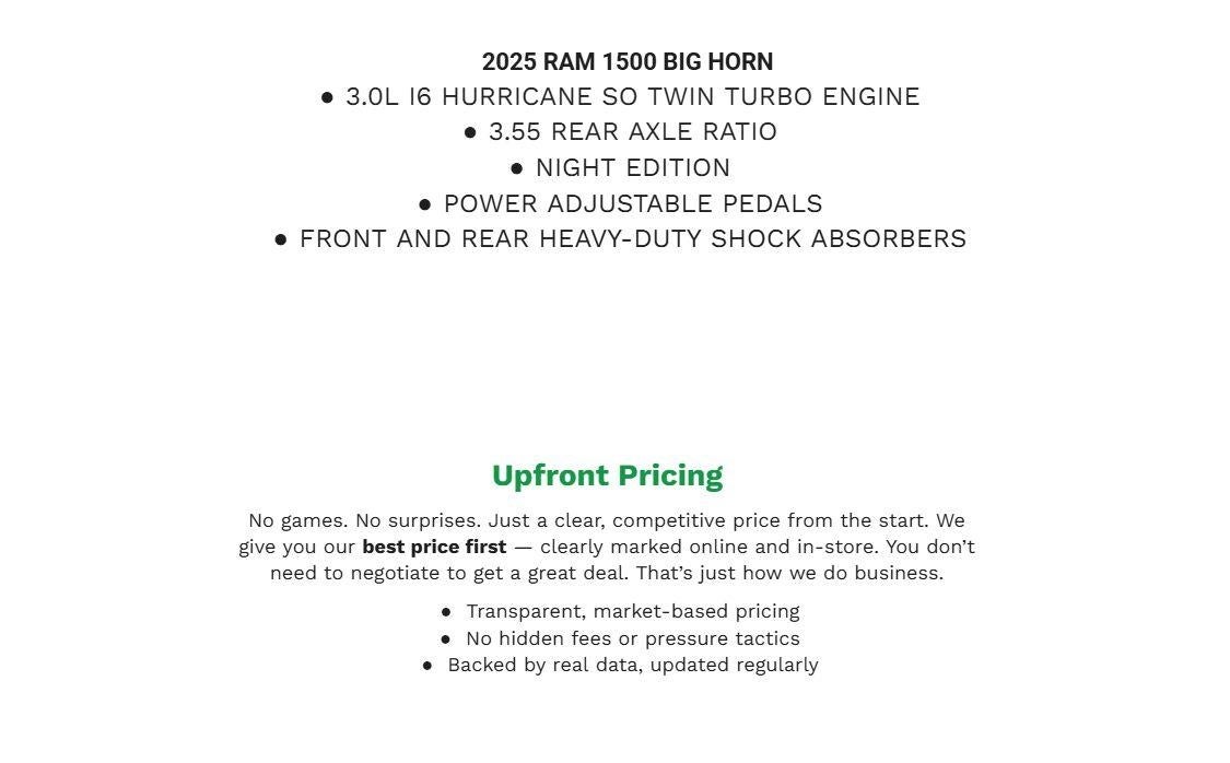 2025 RAM 1500 Big Horn 4x4 Crew Cab 5'7 Box