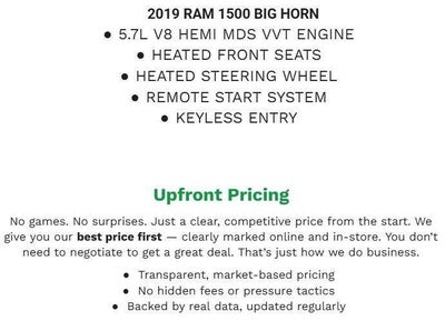 2019 RAM 1500 Big Horn/Lone Star 4x4 Crew Cab 5'7 Box