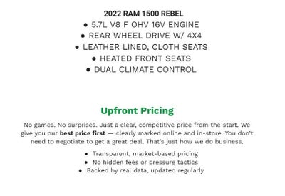 2022 RAM 1500 Rebel 4x4 Crew Cab 5'7 Box