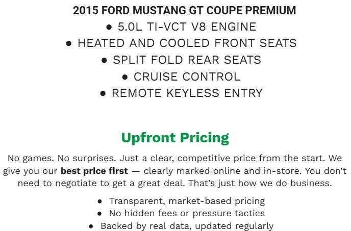 2015 Ford Mustang 2dr Fastback GT Premium