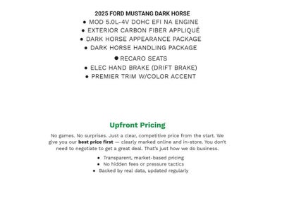 2025 Ford Mustang Dark Horse Fastback
