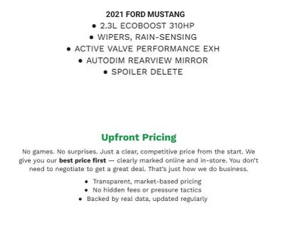2021 Ford Mustang EcoBoost Fastback