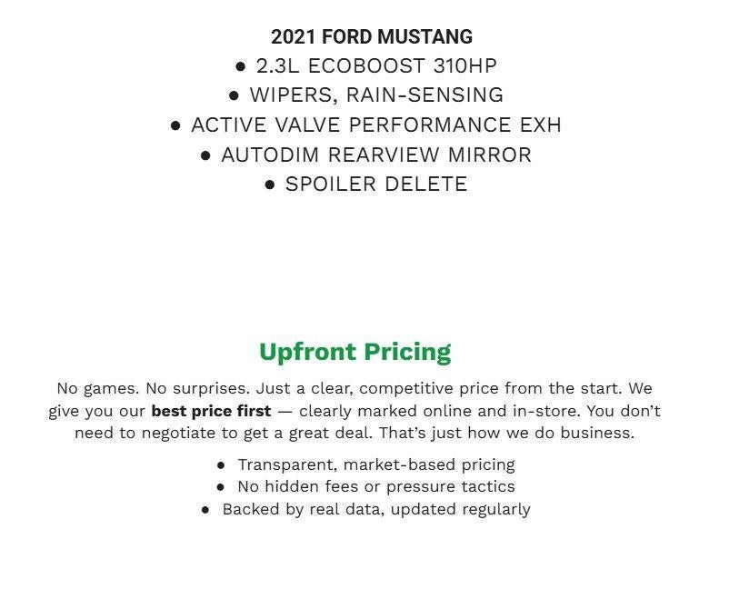 2021 Ford Mustang EcoBoost Fastback