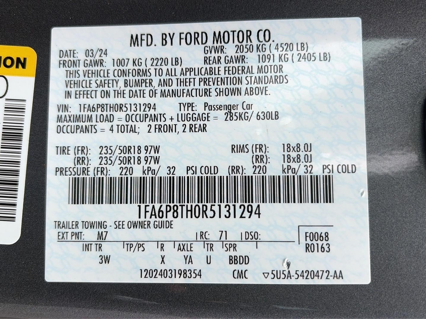 2024 Ford Mustang EcoBoost Premium Fastback