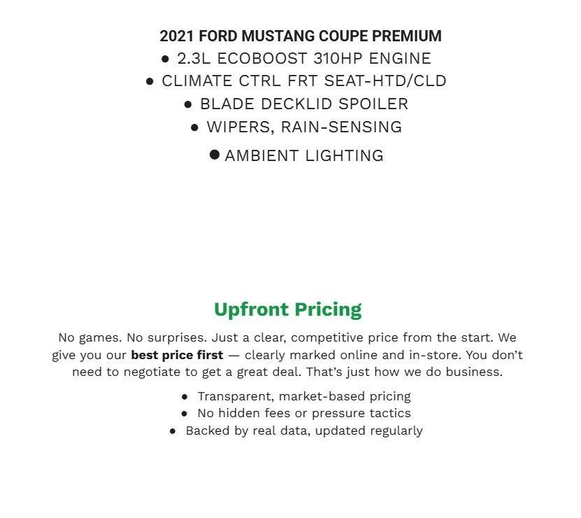 2021 Ford Mustang EcoBoost Premium Fastback