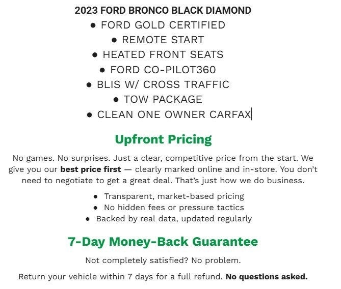 2023 Ford Bronco Black Diamond
