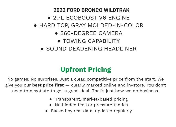 2022 Ford Bronco Wildtrak