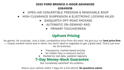 2022 Ford Bronco Base 2 Door Advanced 4x4