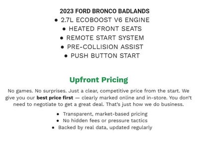 2023 Ford Bronco Badlands 4 Door Advanced 4x4