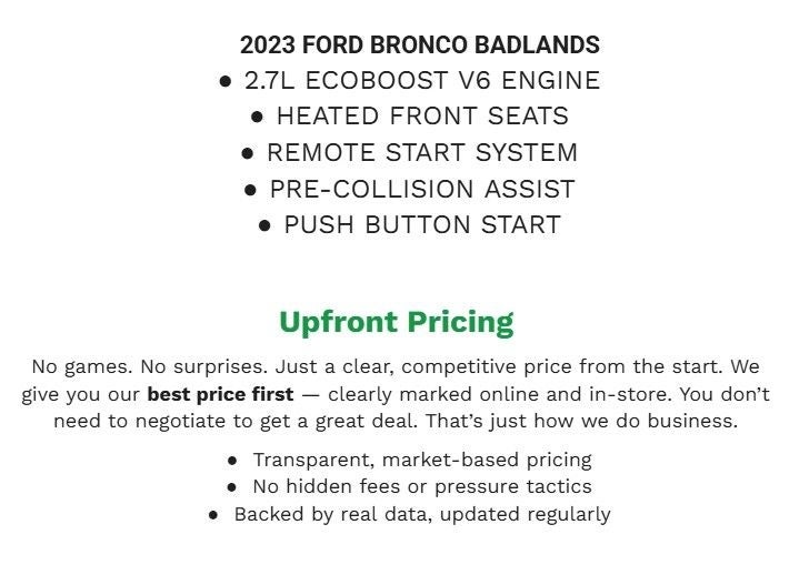 2023 Ford Bronco Badlands 4 Door Advanced 4x4