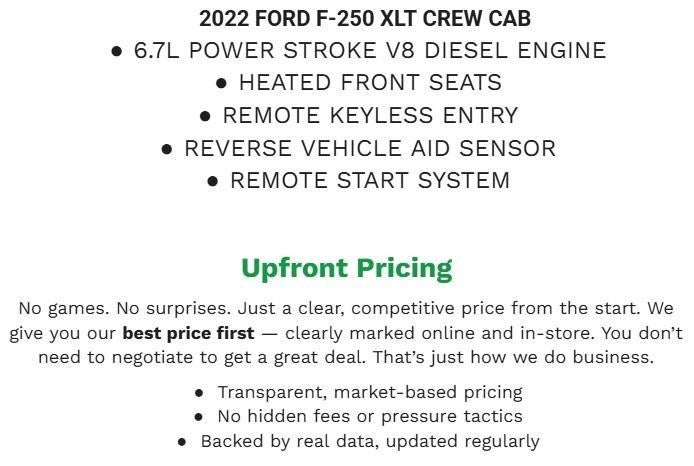 2022 Ford Super Duty F-250 SRW XL 4WD Crew Cab 6.75' Box