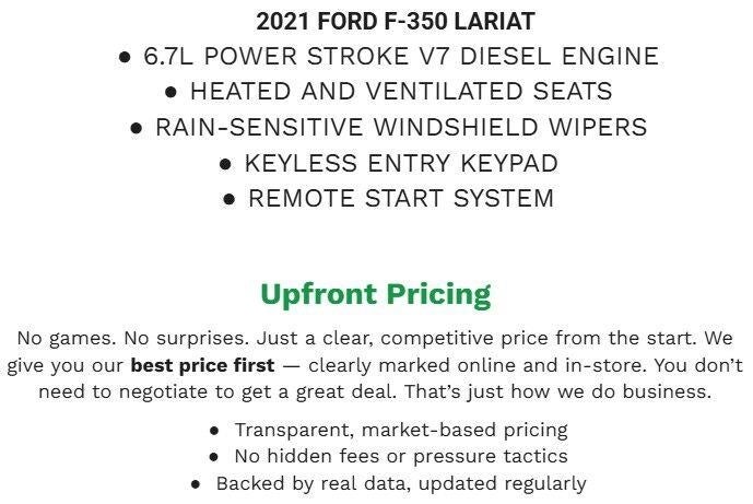 2021 Ford SUPER DUTY F-350 SRW LARIAT