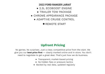 2022 Ford Ranger LARIAT 4WD SuperCrew 5' Box