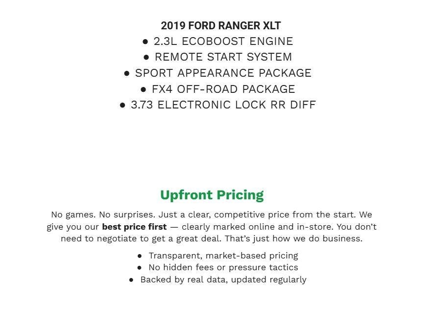 2019 Ford Ranger XLT 4WD SuperCrew 5' Box