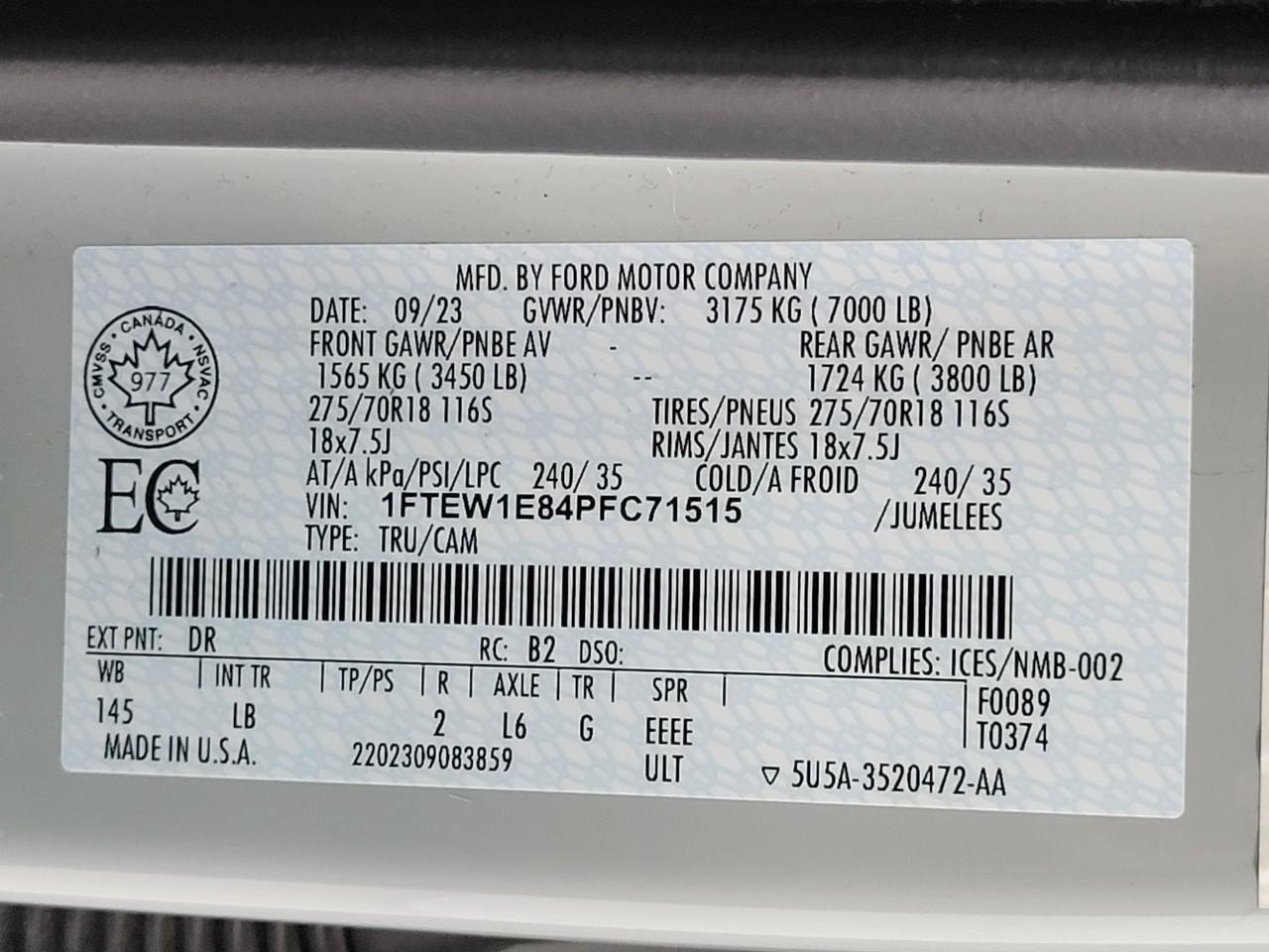 2023 Ford F-150 Tremor 4WD SuperCrew 5.5' Box