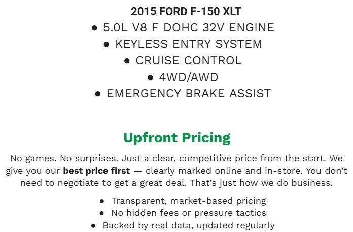 2015 Ford F-150 4WD SuperCrew 145 XLT