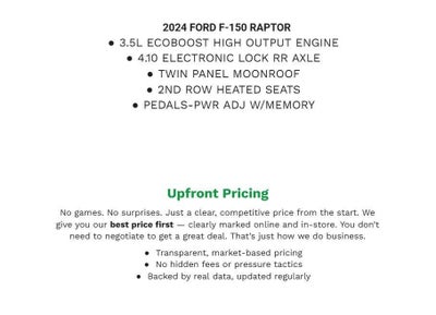 2024 Ford F-150 Raptor 4WD SuperCrew 5.5' Box