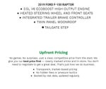 2019 Ford F-150 Raptor 4WD SuperCrew 5.5' Box