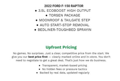 2022 Ford F-150 Raptor 4WD SuperCrew 5.5' Box
