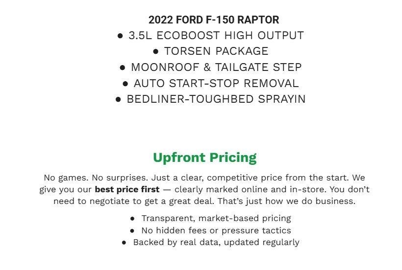 2022 Ford F-150 Raptor 4WD SuperCrew 5.5' Box