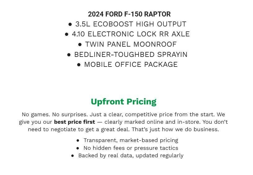 2024 Ford F-150 Raptor 4WD SuperCrew 5.5' Box