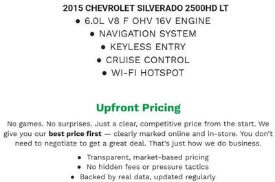 2015 Chevrolet SILVERADO 2500HD BUILT AFTER AUG 14 LT