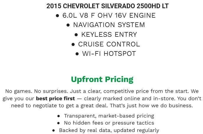 2015 Chevrolet SILVERADO 2500HD BUILT AFTER AUG 14 LT