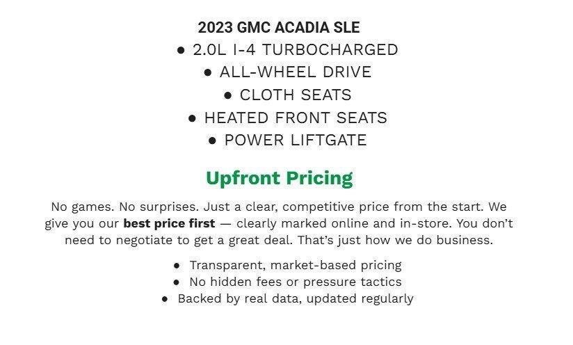 2023 GMC Acadia SLE
