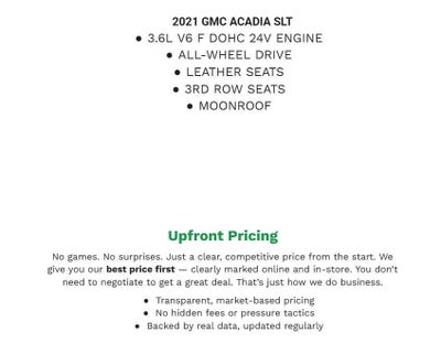 2021 GMC Acadia AWD 4dr SLT