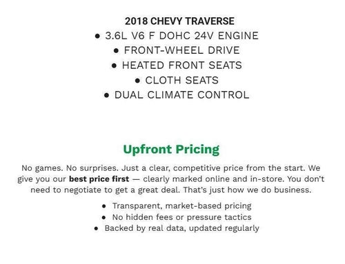 2018 Chevrolet Traverse FWD 4dr LT Cloth w/1LT