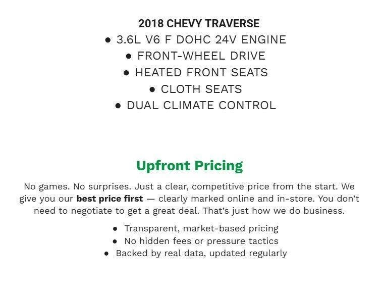 2018 Chevrolet Traverse FWD 4dr LT Cloth w/1LT