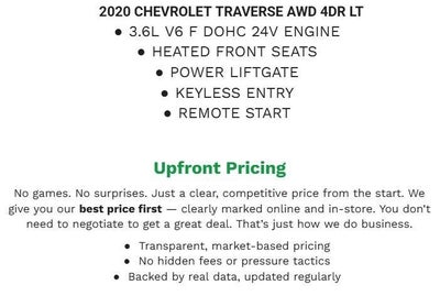 2020 Chevrolet Traverse AWD 4dr LT Cloth w/1LT
