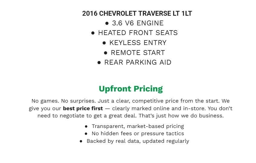 2016 Chevrolet Traverse FWD 4dr LT w/1LT