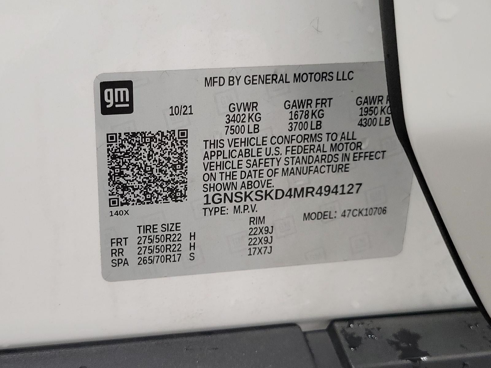 2021 Chevrolet Tahoe 4WD 4dr Premier