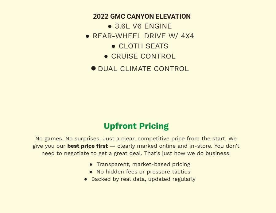 2022 GMC Canyon 4WD Crew Cab 128 Elevation