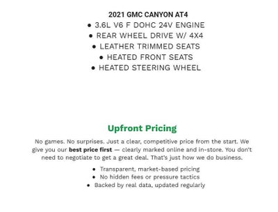 2021 GMC Canyon 4WD Crew Cab 128 AT4 w/Cloth