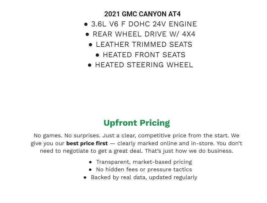 2021 GMC Canyon 4WD Crew Cab 128 AT4 w/Cloth