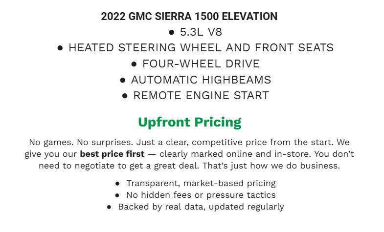 2022 GMC Sierra 1500 Elevation