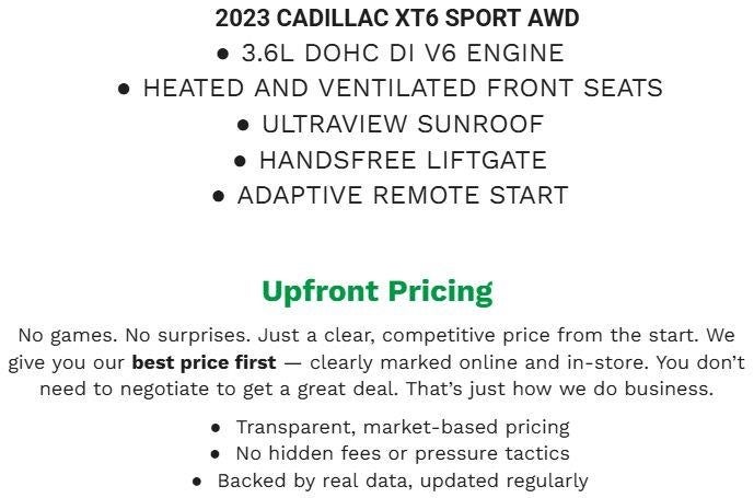 2023 Cadillac XT6 AWD 4dr Sport