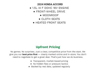 2024 Honda Accord Sedan EX CVT