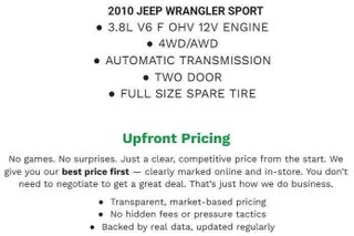 2010 Jeep Wrangler 4WD 2dr Sport